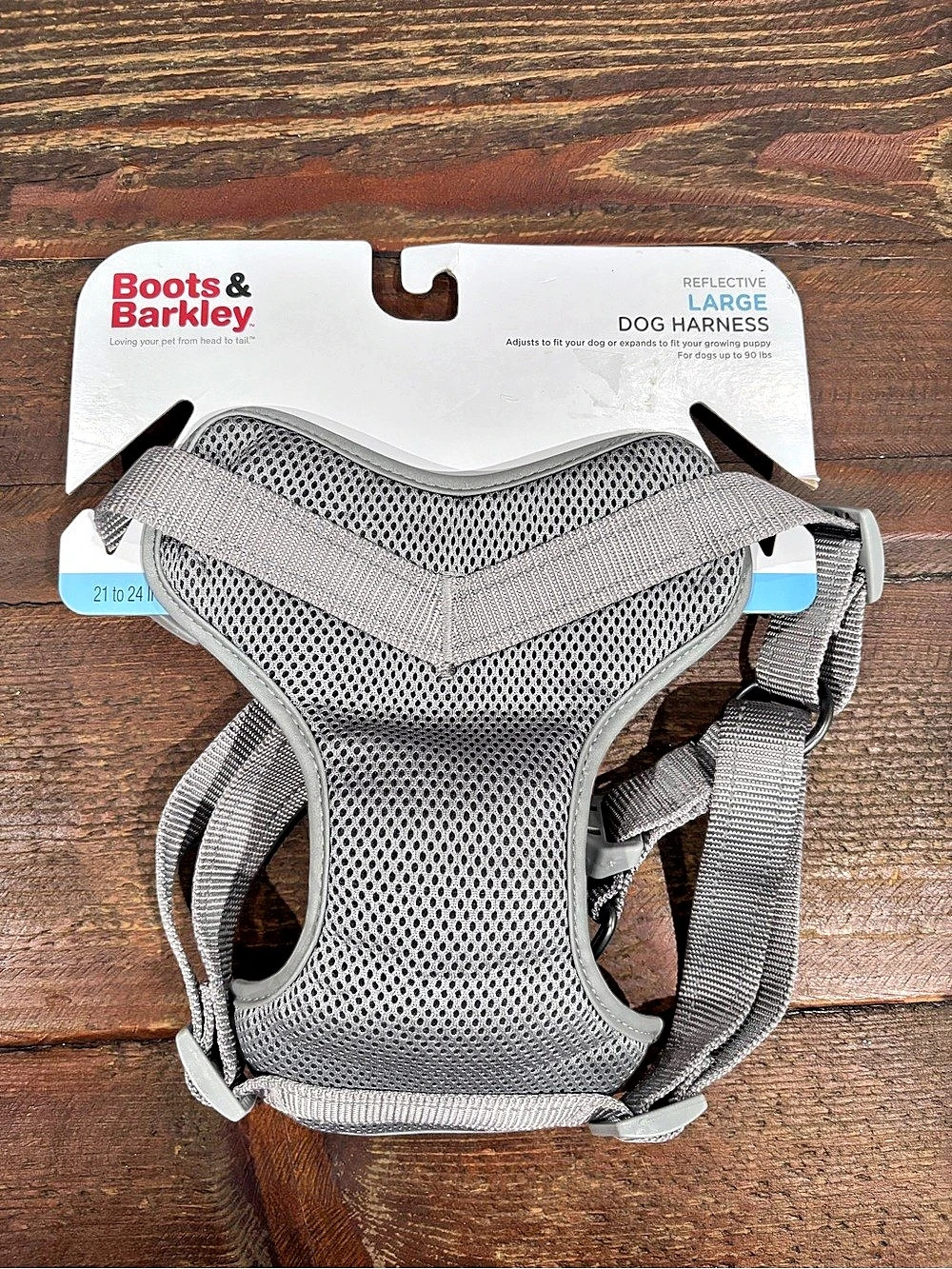 Boots & Barkley Reflective Dog Harness Gray Large NWT